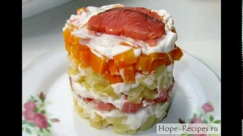 Слоеный с красной рыбой