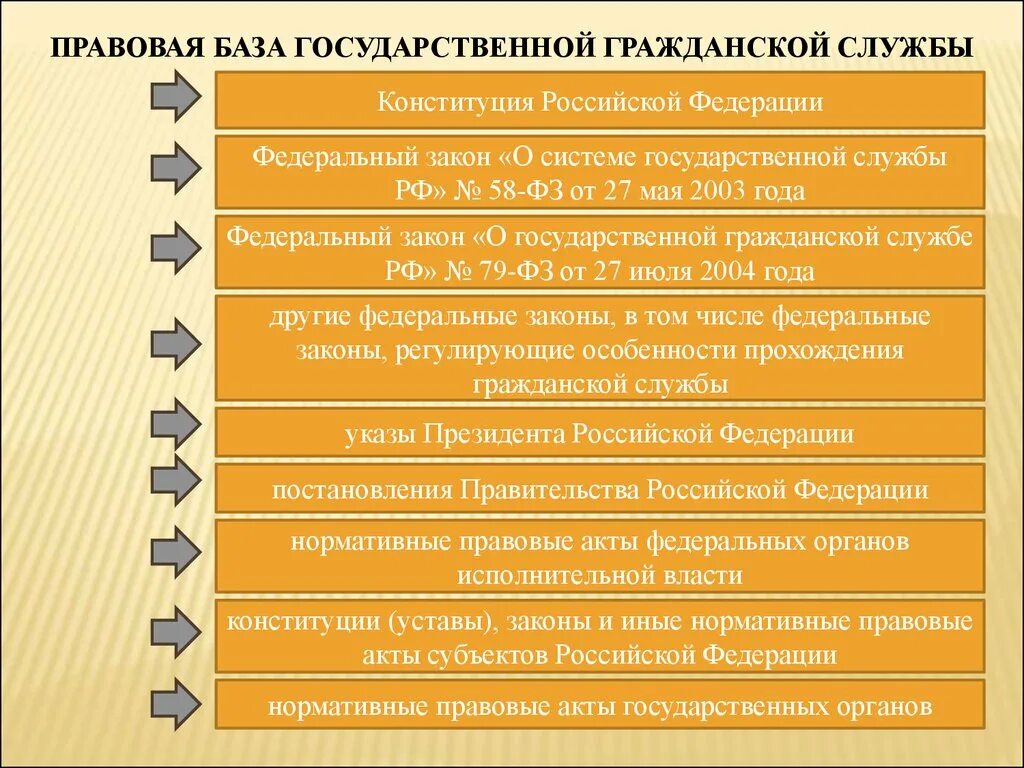 Система нормативных актов государственной службы