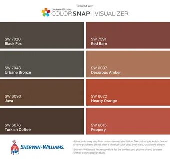 I found these colors with ColorSnap ® Visualizer for iPhone by Sherwin-Williams: