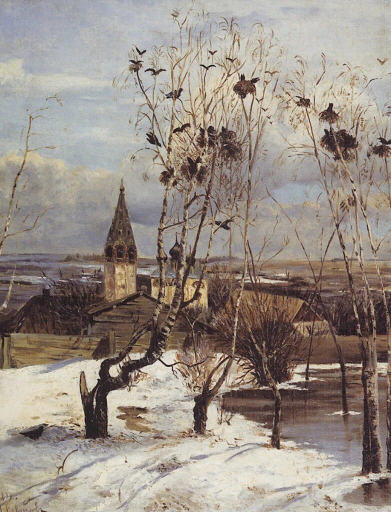 Саврасов Грачи прилетели 1871. Весенние картины известных художников