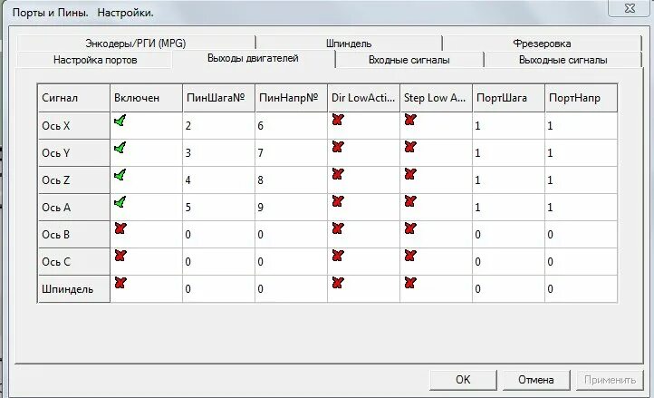 Match configuring. Порты и пины mach3. Настройка мач3. Мач3 настройка шпинделя. Подключение шпинделя к мач3.