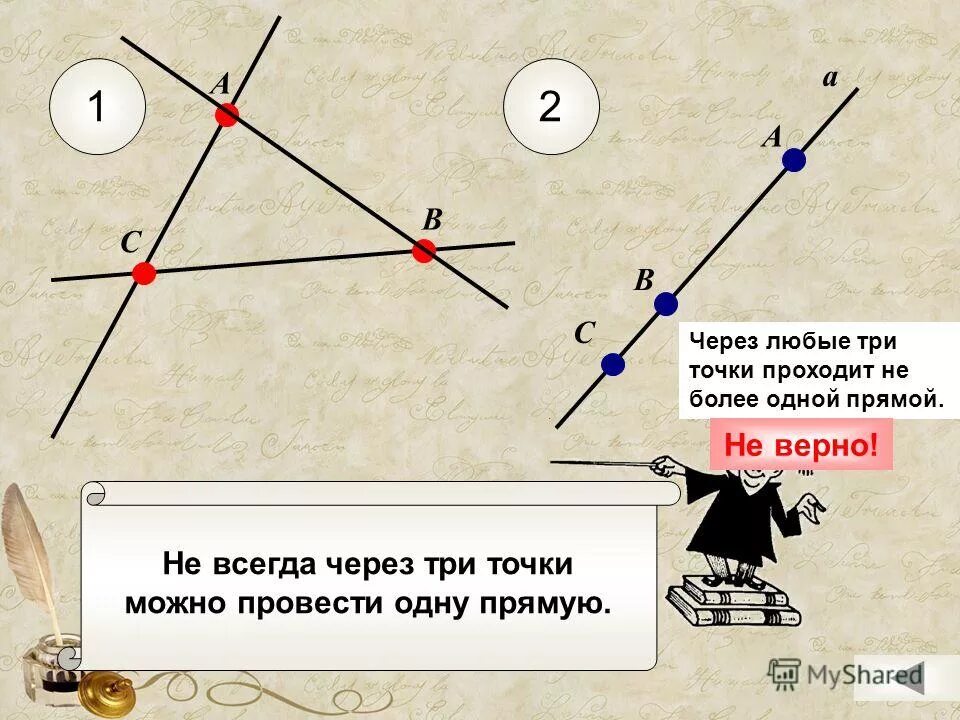 Через какие точки нужно провести прямую