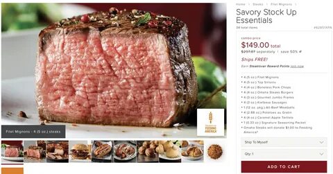 Placed an order at Omaha Steaks. 