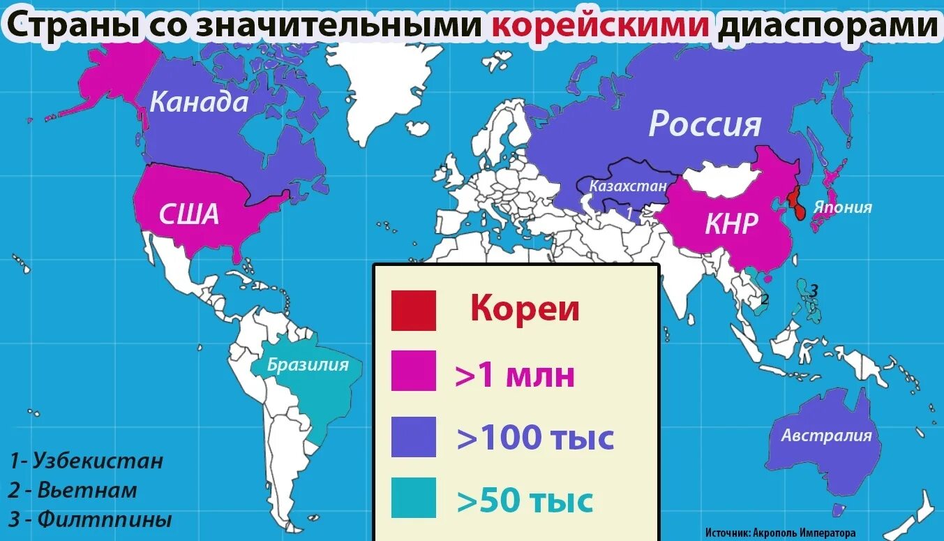Какой стране больше всего живут. Корейцы численность в мире. Корейцы место проживания. Расселение корейцев. Корейцы в России численность.