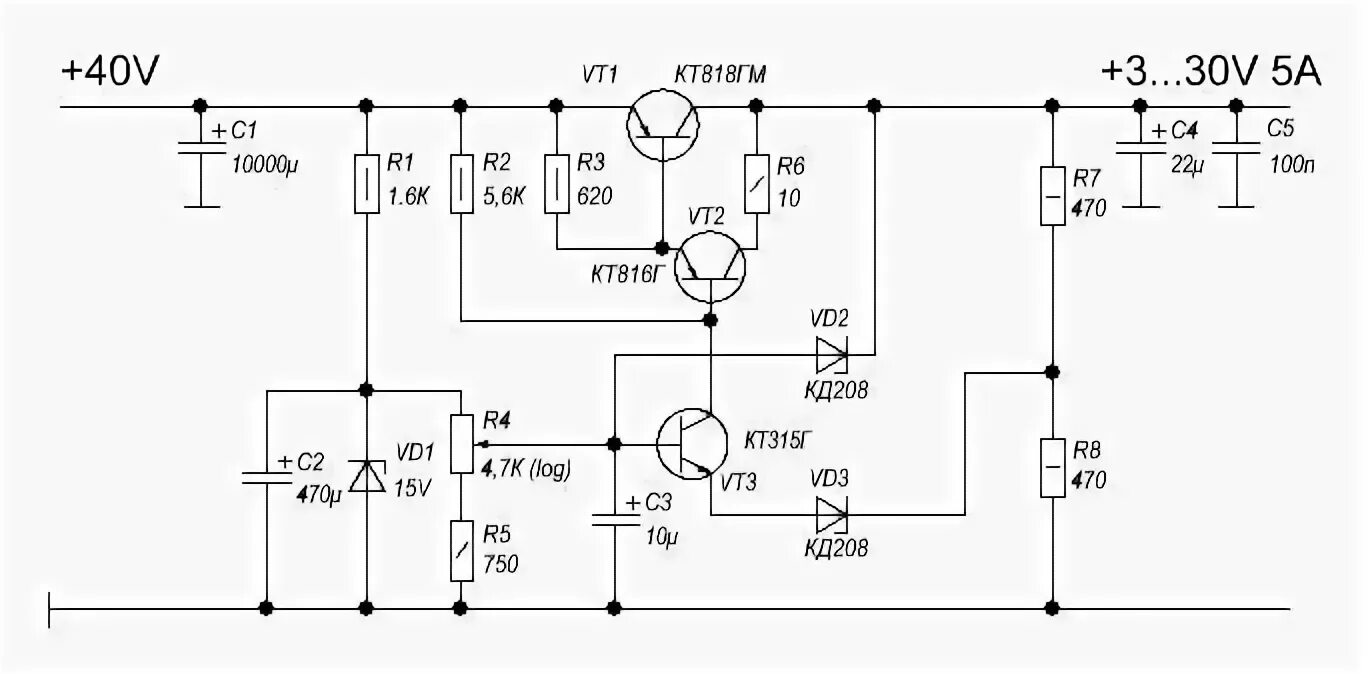 Регулируемый блок питания на транзисторах кт818. Схема лабораторного блока питания на транзисторах кт 827. Регулируемый блок питания на кт818гм. Схема регулируемого блока питания 0-30в 10а с защитой от кз. Источник напряжения 0 10 в