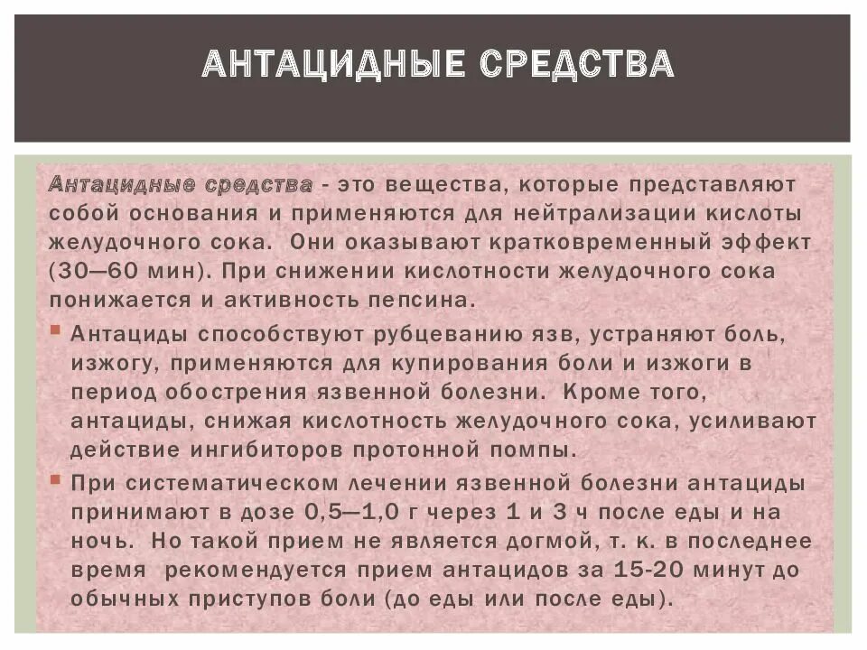 Антациды после еды