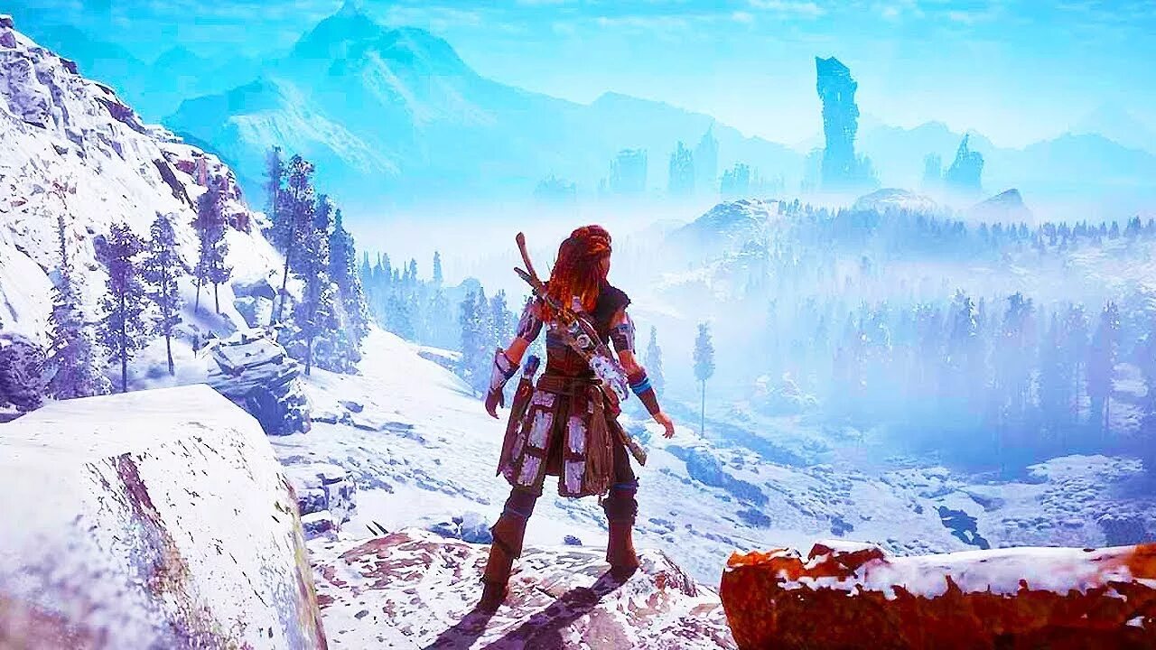 Игры 2017 ru. Игра Horizon Zero Dawn. Horizon Zero Dawn: the Frozen Wilds. Horizon Zero Dawn зима. Horizon Zero Dawn DLC.