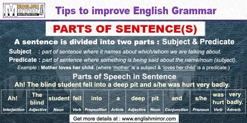 Sentences in english