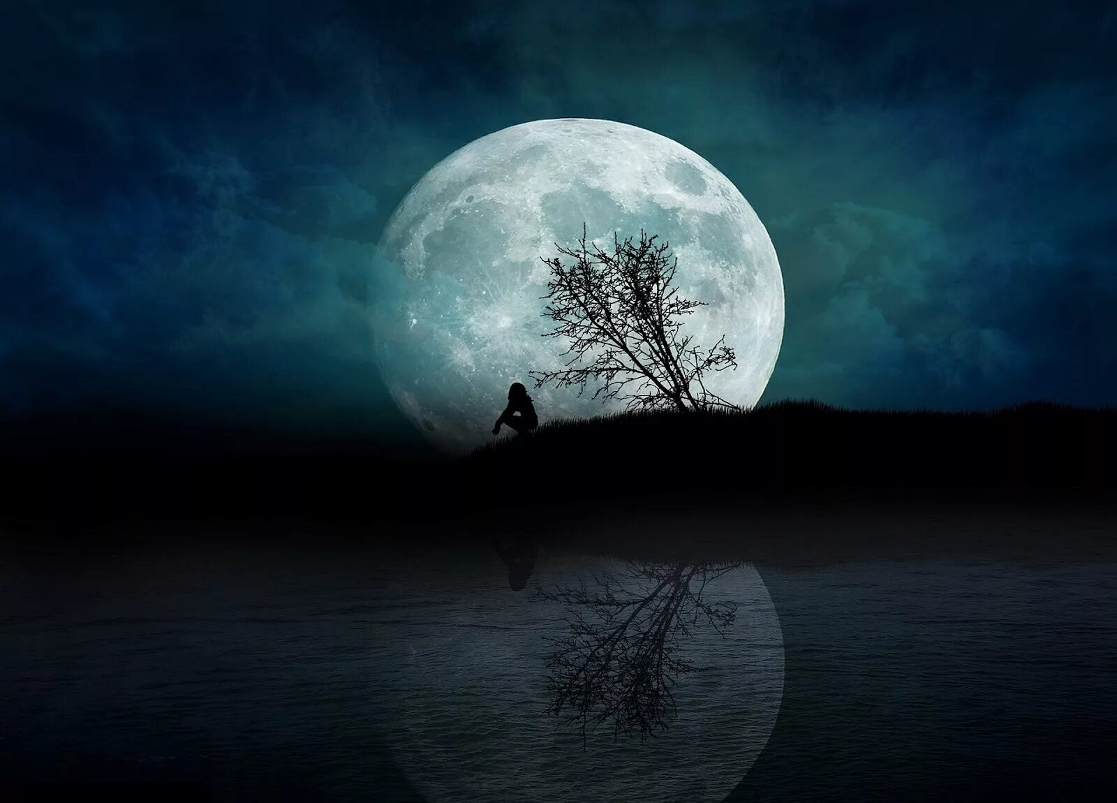 Лунная ночь. Ночь Луна. Луна одиночество. Полнолуние. Луна грустный текст