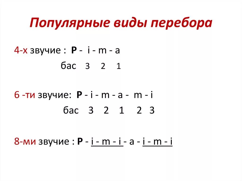 Самый простой перебор на гитаре