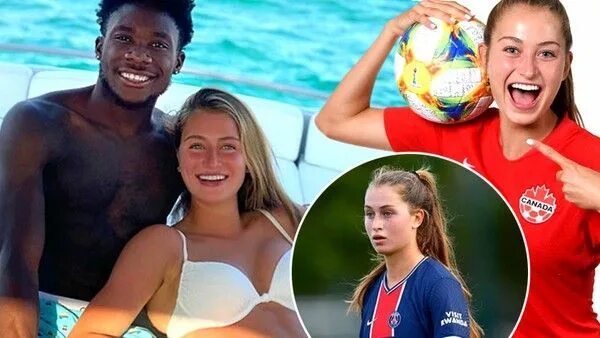 Джордин Уитема и Мбаппе. Альфонсо Дейвис и его девушка. Alphonso Davies girlfriend. Джордин Хутема и Мбапе.