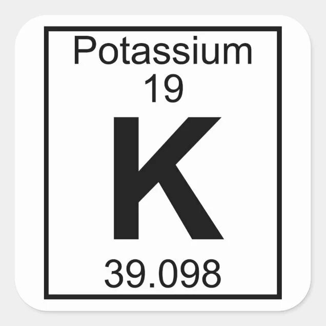 Калий буква в таблице Potassium