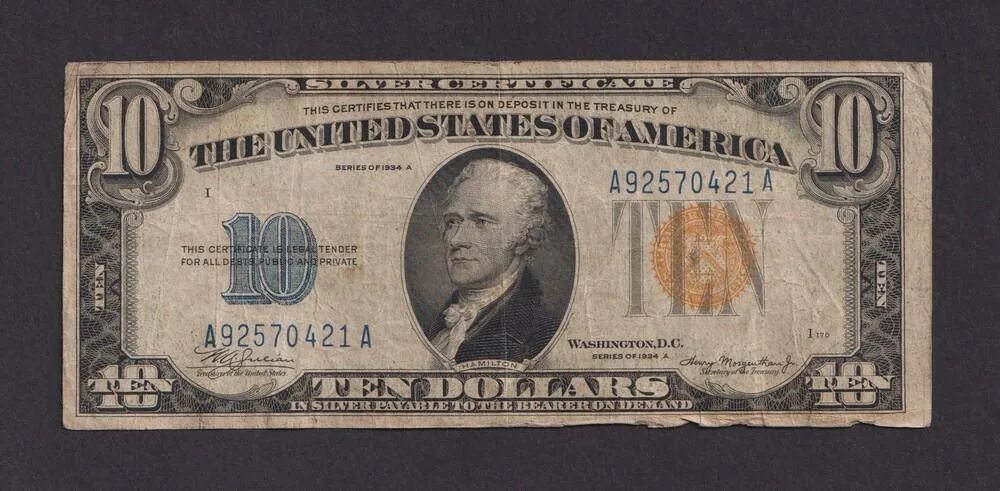 10 американских долларов. 10 долларов сша. золотой сертификат 10 долларов. редчайшая банкнота 5 долларов сша 1928 года. 10 долларов купюра.