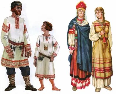 Костюмы дохристианской Руси: фотографии и история одежды на странице.