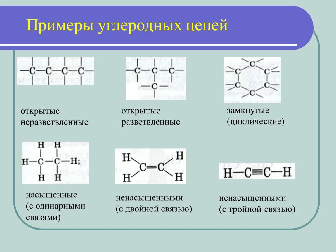 Насыщенные органические соединения. Линейные Цепочки углеродного скелета. Типы углеродных цепей в органических соединениях. Линейная цепь органические соединения. Типы углеродных цепей в органической химии.