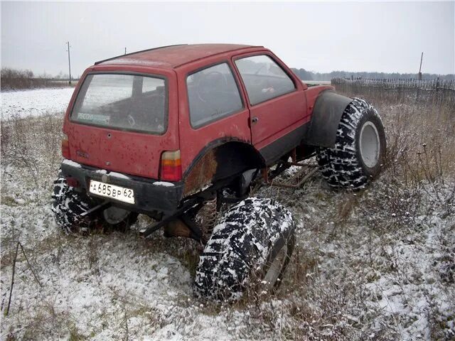 Ока и нива. Ока на колесах от квадрика. Ваз 1111 ока вездеход. Ока на больших колесах. Ока на квадро резине.