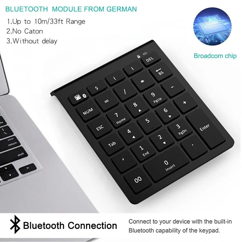 Блютуз клавиатура AVATTO. Цифровая клавиатура 28 клавиш. Клавиатура 28 кнопок. Bluetooth Keypad Mini.