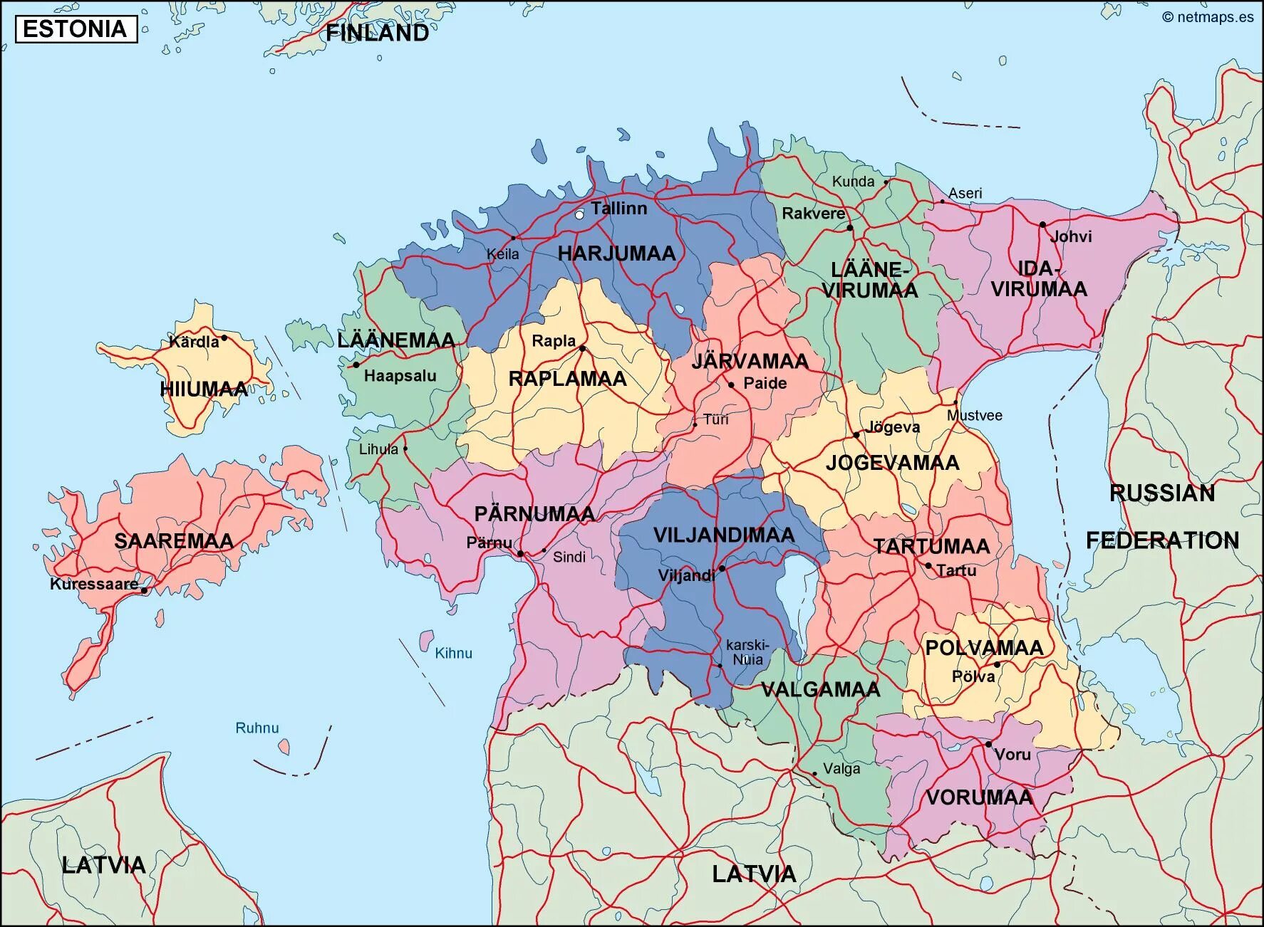 Страны граничащие с эстонией. Эстония политическая карта. Географическая карта Эстонии. Эстония на карте.