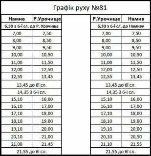 Расписание автобусов 81 на завтра