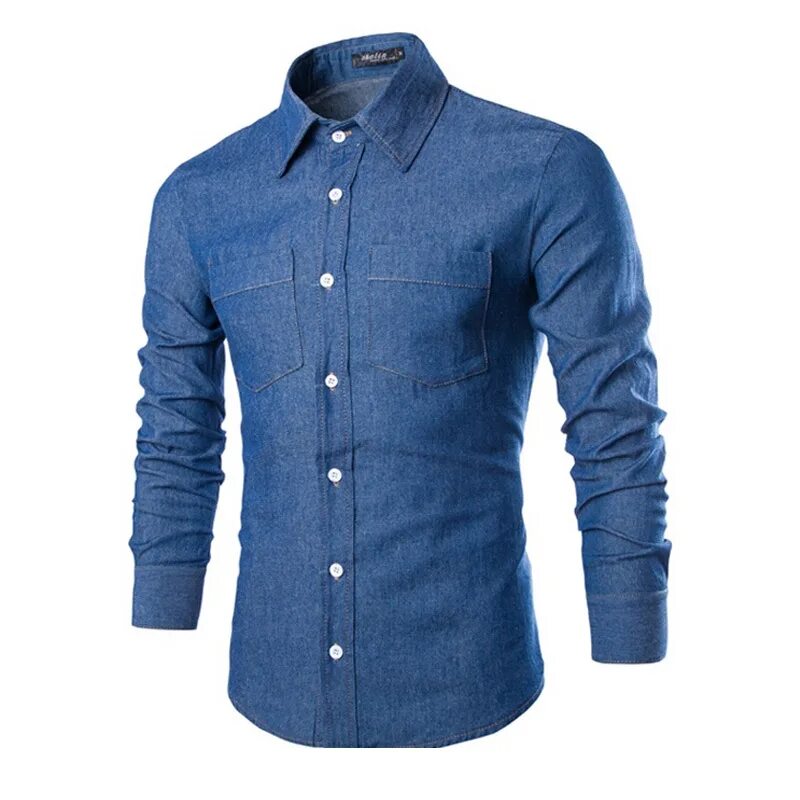 рубашка джинсового цвета. рубашка мужская. классическая джинсовая рубашка мужская. джинсовая рубашка john baner. молодежные рубашки.