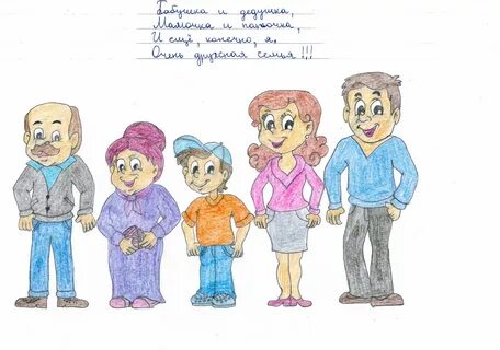 Моя семья рисунок на английский язык