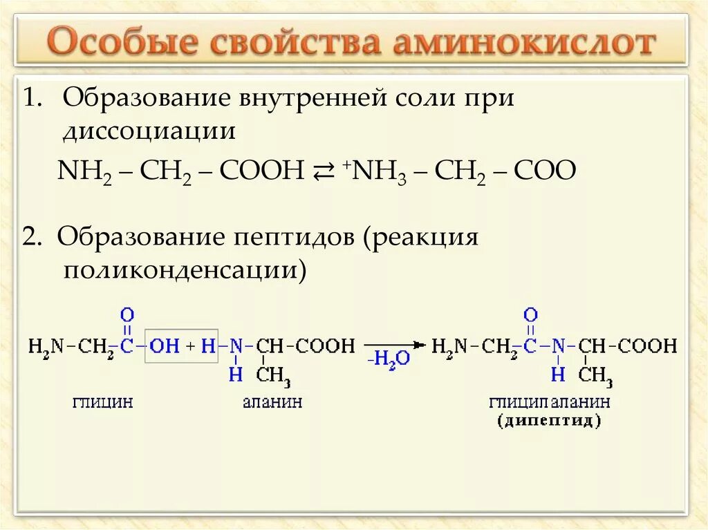 Аминокислоты образуют соли