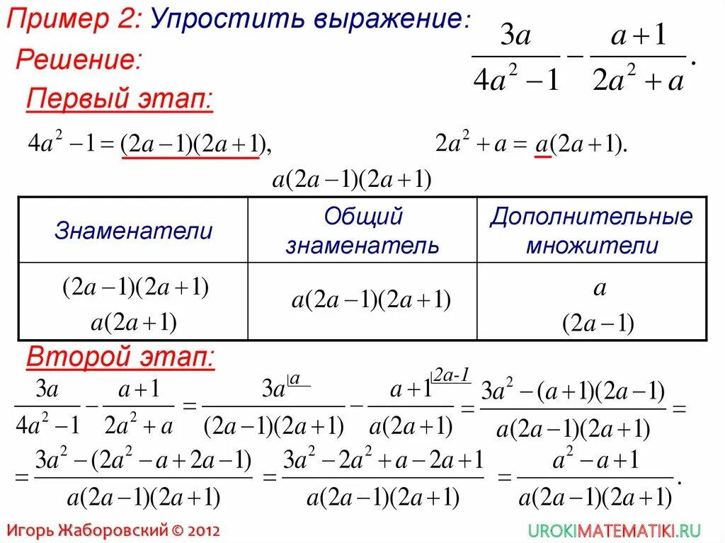 Как упростить выражение 7 класс алгебра