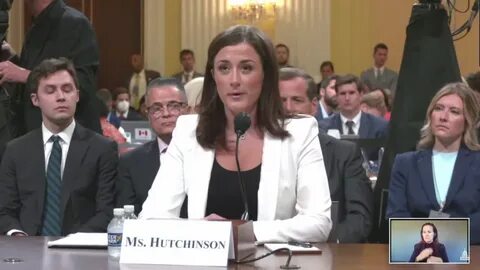 Clip from Congress's video of Cassidy Hutchinson when she testified, o...