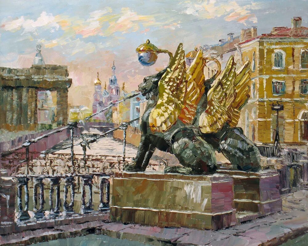 Картины в спб. Банковский мост в Санкт-Петербурге. Грифоны банковского моста картина. Банковский мостик в Санкт-Петербурге живопись. Банковский мост акварель Санкт-Петербург.