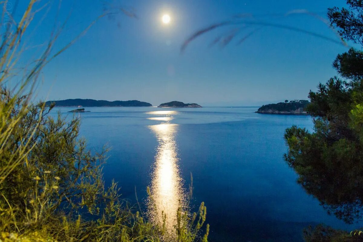 Лунная дорожка на озере. Ночное море. Лунная дорожка на воде. Лунный свет над озером.