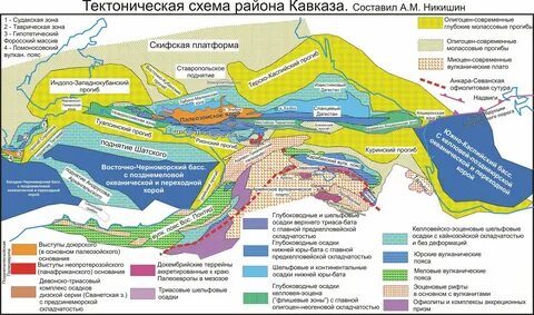 Тектоническое строение кавказских гор
