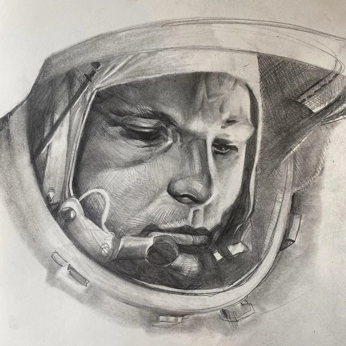 Как нарисовать гагарина. Карандашный портрет Юрия Гагарина. Портрет Юрия Гагарина для срисовки.