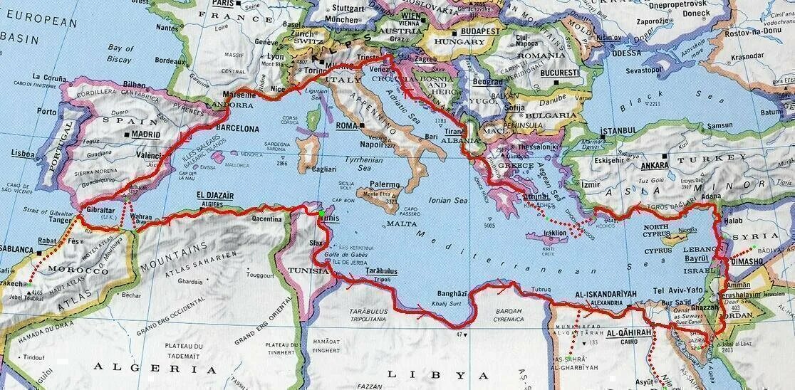 Карта средиземного и черного. Карта черного и Средиземного морей. Средиземное море границы государств карта. Страны вокруг Средиземного моря на карте. Черное и Средиземное море на карте.