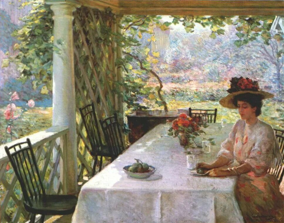 Картины художника грегори франк харрис. Чаепитие в саду. Тео ван рейссельберге чаепитие в саду. Чайный стол в саду. Уютное чаепитие.