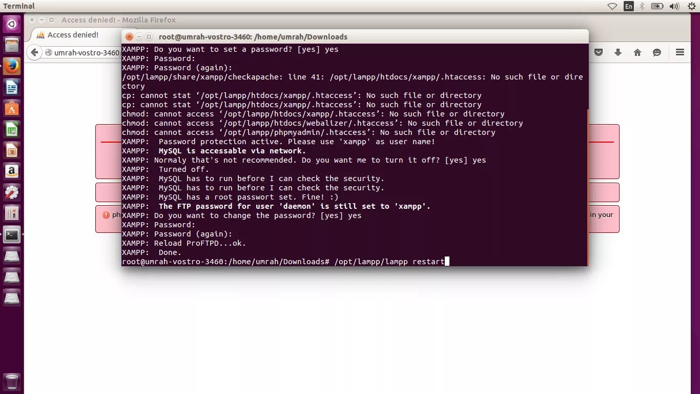 XAMPP Linux. Linux Terminal Server. Linux chmod x Directory. No such process