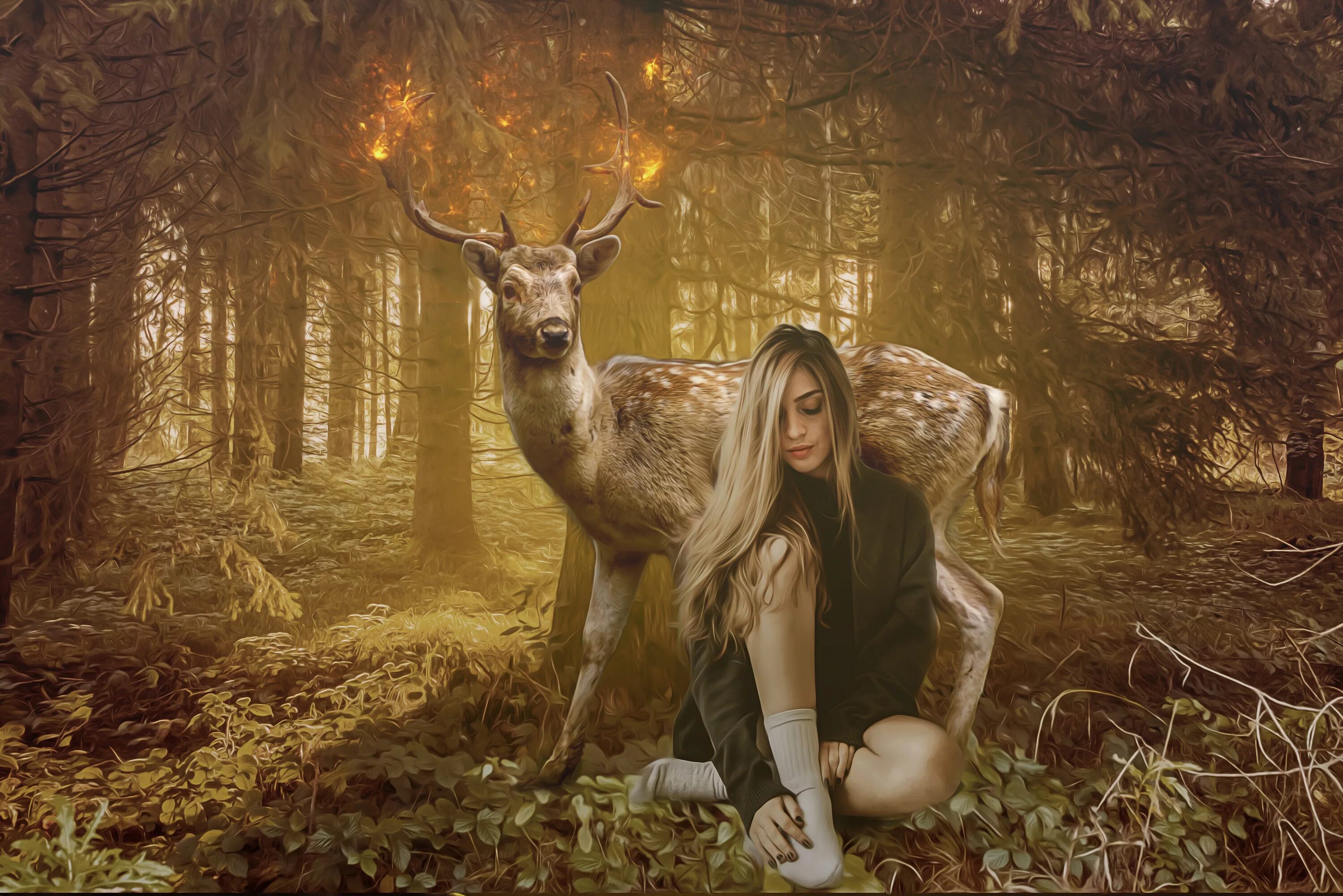 Девушка олень. Олень фэнтези. Сказочная фотосессия в лесу. Девушка в сказочном лесу. Девушка на олене