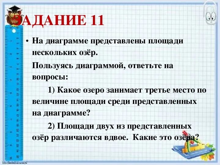 Какое озеро занимает 3. На диаграмме представлены площади нескольких. Какое озеро занимает 3 место по величине площади. Озеро занимает 3 место по величине площади на диаграмме. На диаграмме представлены площади нескольких озер.