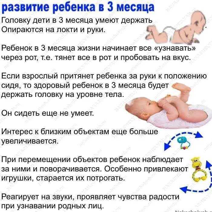 Ребенку третий месяца развитие