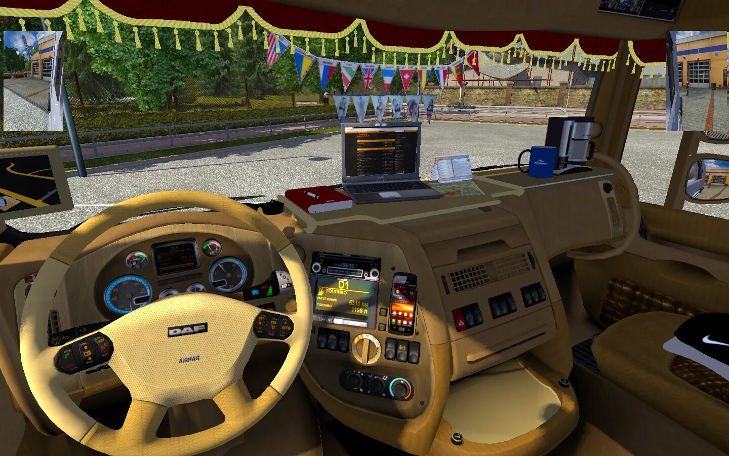 Мод на салон в етс 2. Daf xf 105 ets кабина. салон даф 105 етс 2. daf ets 2. daf xf ets 2 салон.