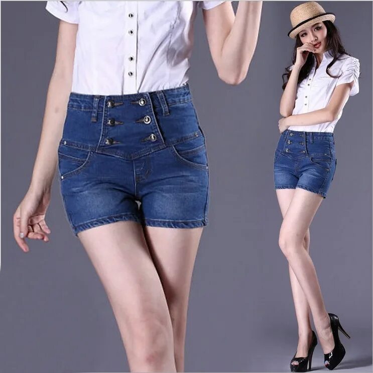 Джинсовые шорты с завышенной талией. Шорты женские летние джинсовые. Завышенные джинсовые шорты. Шорты с высокой талией. Джинсовые шорты женские.