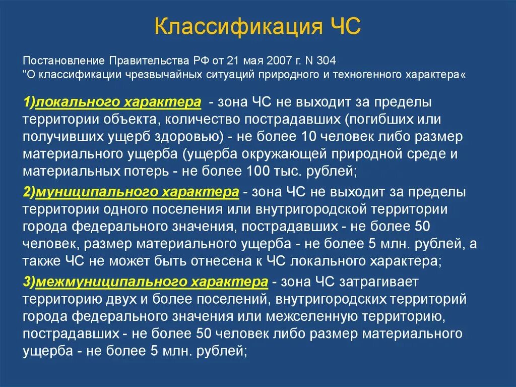 Постановление рф 304 от 21.05 2007. ЧС локального характера муниципального. Характер зоны ЧС. Постановление 304 о классификации ЧС. Классификация ЧС природного и техногенного характера 304 от 21.05.2007.