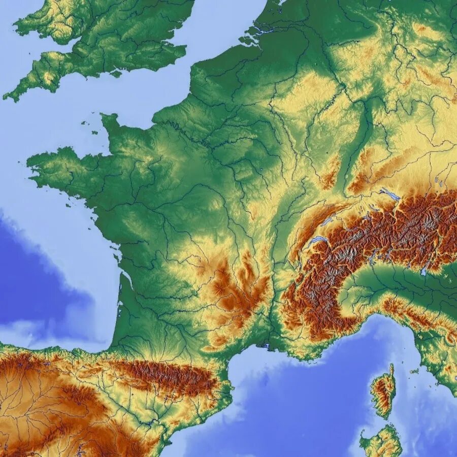 Рельеф Франции карта. Гароннская низменность во Франции. Рельефная карта Франции. Франция рельеф страны.