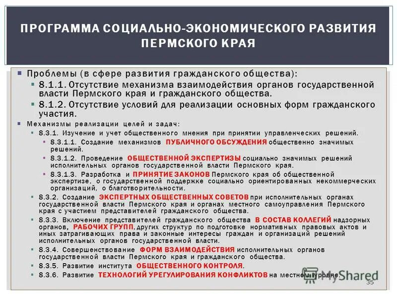 Органы государственной власти пермского края