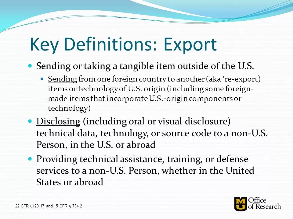 Export Definition. High-Key Definition.