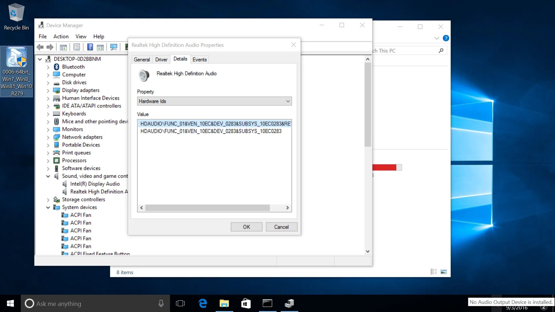 Realtek интернет драйвер windows 10. 64-разрядный драйвер. hresult: 0x80070543. пуск перетащить. 0x8000fffff.