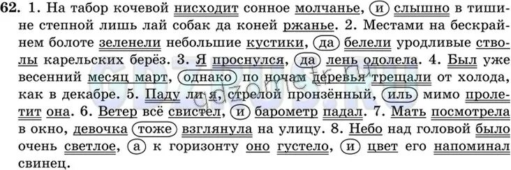 Русский язык 9 класс ладыженская 62. На табор кочевой нисходит сонное молчанье и слышно. На табор кочевой нисходит сонное.