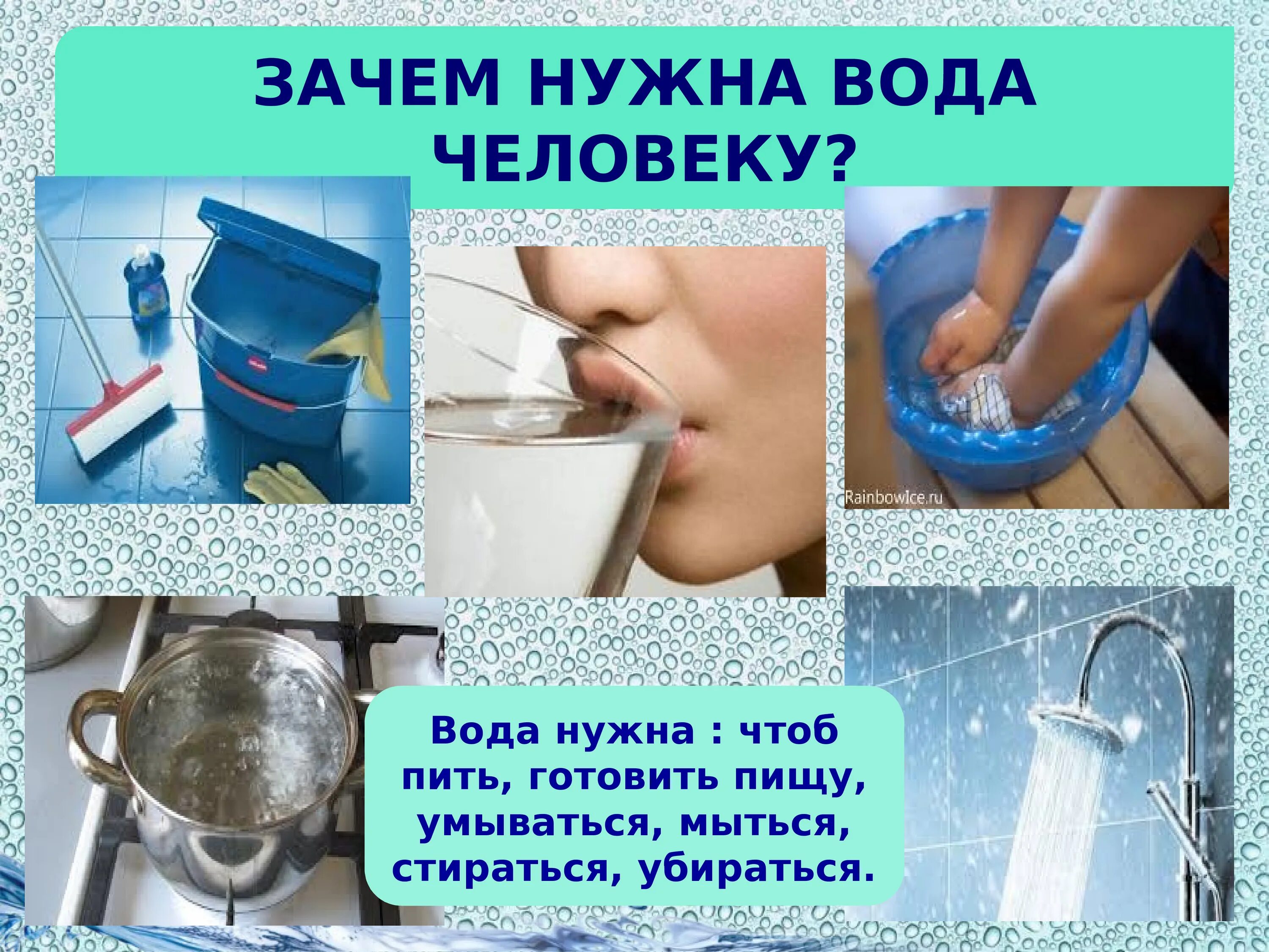 Для каких целей нужна вода. Зачем нужна вода. Зачем нужна вода человеку. Зачем человеку вода для детей. Почему человеку нужна вода.