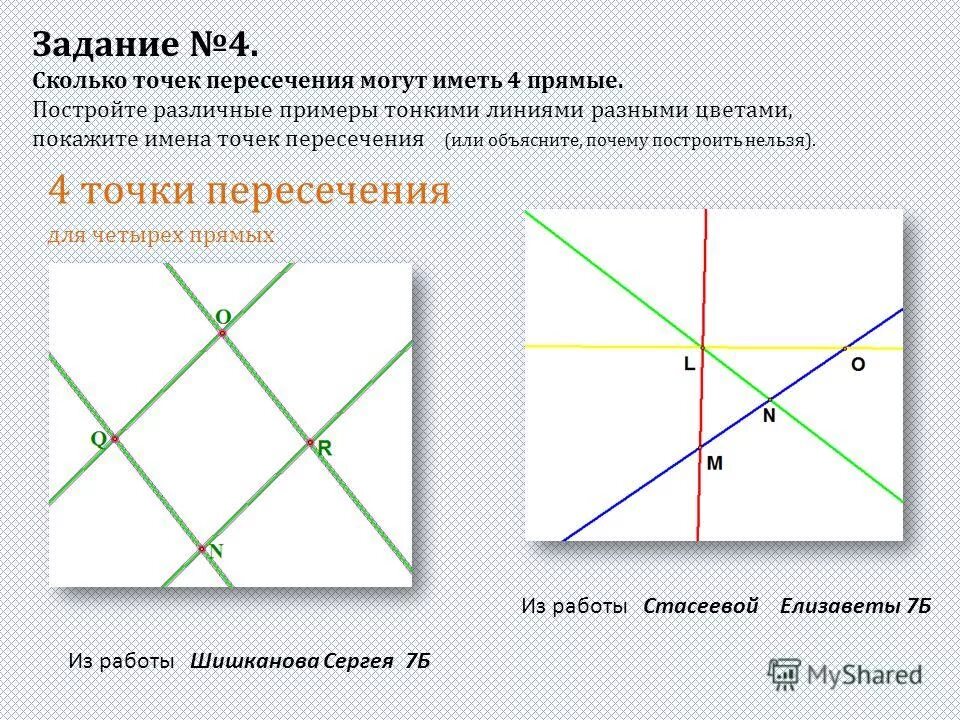 Сколько точек имеет 2 прямые