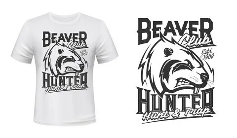 Download the Beaver print t-shirt mockup, hunting club 24395177