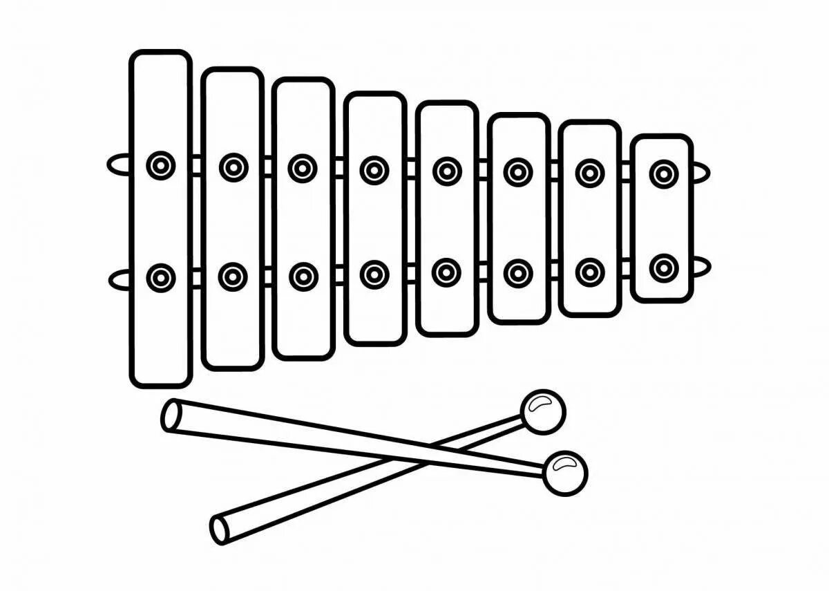 Раскраска металлофон музыкальный инструмент. Раскраска музыкальные инструменты ксилофон. Ксилофон раскраска. Ксилофон раскраска для детей. Распечатать музыкальный инструмент